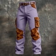 thumbnail image 2 of PIMSSY Men Pants Work Pants Casual Trousers With Texture Comfortable Relaxed Fit Durable Everyday Wear Male Comfort Solid Color Slacks, 2 of 3