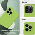 thumbnail image 3 of for iPhone 14 Pro Max Case, Silicone Upgraded [Camera Protection] for iPhone 14 ProMax Case with [2 Screen Protectors], Soft Anti-Scratch Microfiber Lining Inside, 6.7 inch, Calke Green, 3 of 5