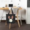 thumbnail image 2 of COMIO Baseball Easter Bunny Ears Easter Eggs Hunting Basket Large Tote Top Handle Shoulder Bags 14.1x15.7in, 2 of 6