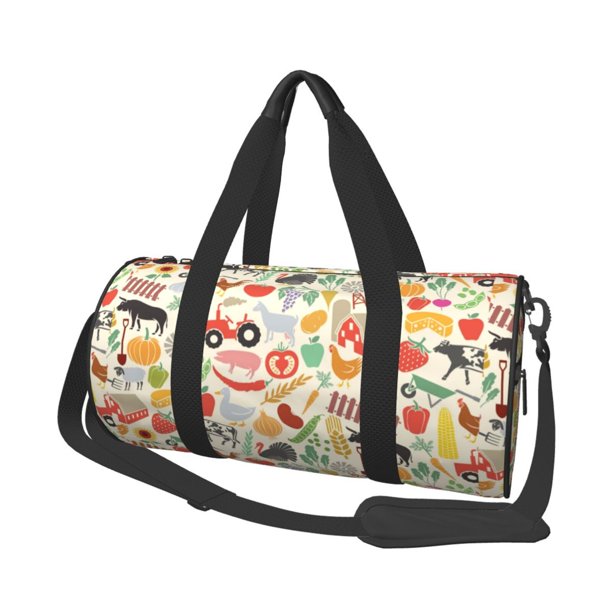 Balery Farm Bolsa de Gimnasio para Mujeres y Hombres, Bolsa de Viaje Impermeable, Bolsa de Fin de Semana con Compartimento para Zapatos y Bolsillo Húmedo