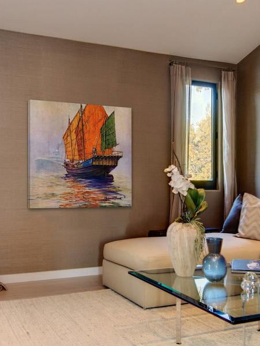 "Orange Reflection" Painting Print on Wrapped Canvas