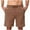 Brown, variant on yillto Mens Causal Shorts 5 Inch Summer Loose Elastic Waist Comfy Breathable Athletic Jogger Shorts