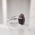 thumbnail image 3 of Natural Garnet Ring, Rough Garnet Gemstone Ring, January Birthstone, 2 Hammered Band, 925 Sterling Silver, Womens Ring, Christmas, Thanksgiving, Handmade, Statement Jewelry, Rough Gemstone Jewelry, 3 of 6