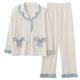 thumbnail image 3 of Pijamas de pareja Pijamas de primavera y otoño Ropa de hogar fresca de manga larga para mujer para hombre y mujer, 3 of 5