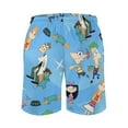 thumbnail image 3 of Phineas And Ferb Mens Board Shorts Quick Dry Swim Trunk Lightweight Soft Swimsuit Youth Bathing Suit for Boys L, 3 of 8