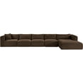 thumbnail image 3 of Meridian Furniture 5-Piece Brown Corduroy Performance Fabric Modular Sectional, 3 of 13