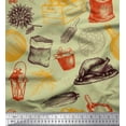 thumbnail image 1 of Soimoi Velvet Fabric Vegetables,Non Veg & Pizza Food Fabric Prints By Yard 58 Inch Wide, 1 of 1