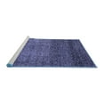 thumbnail image 2 of Ahgly Company Machine Washable Indoor Square Abstract Blue Modern Area Rugs, 5' Square, 2 of 4
