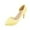 Yellow, variant on XYD Women Bridal D'Orsay Pearl Pointed Closed Toe Pumps Outer Low Platform Mid Heels Slip-on Elegant Prom Shoes Size 7 Yellow
