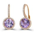 thumbnail image 4 of Lafonn Aria Sterling Silver Rose Gold Plated Amethyst Earrings, 4 of 5