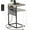 1pc Greige, variant on C Shaped End Table with Charging Station, 32"Tall C Table End Table Adjustable Height Side Table for Couch, Sofa Table Slide Under Couch Table TV Tray Arm Table for Living Room, Bedroom, Grey