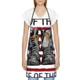 thumbnail image 3 of Yiaed Home Of The Free Because Of The Brave Print Kitchen Apron with Hand Wipe Pockets,Big Pocket,Aprons for Women with Pockets, Waterproof for Cooking Baking, 3 of 7