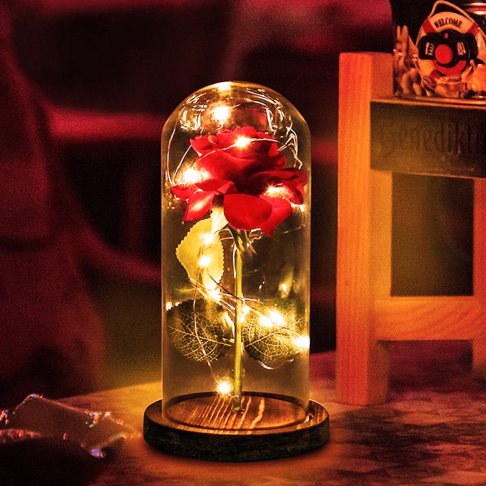 Beauty and The Beast Rose Decor LED Light Battery Powered /USB Powered