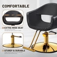 thumbnail image 3 of UBesGoo Barber Chair, Heavy Duty Hydraulic Salon Styling Chair, 360° Swivel with Footrest, Black & Gold, 3 of 8