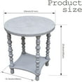 20'' French Country End Table Rustic Farmhouse Round Side Table Wood