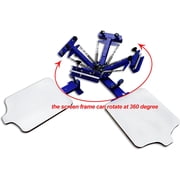 4 Color 2 Station Screen Printing Press Machine Fixed Board Rotating Silk Screen Printer