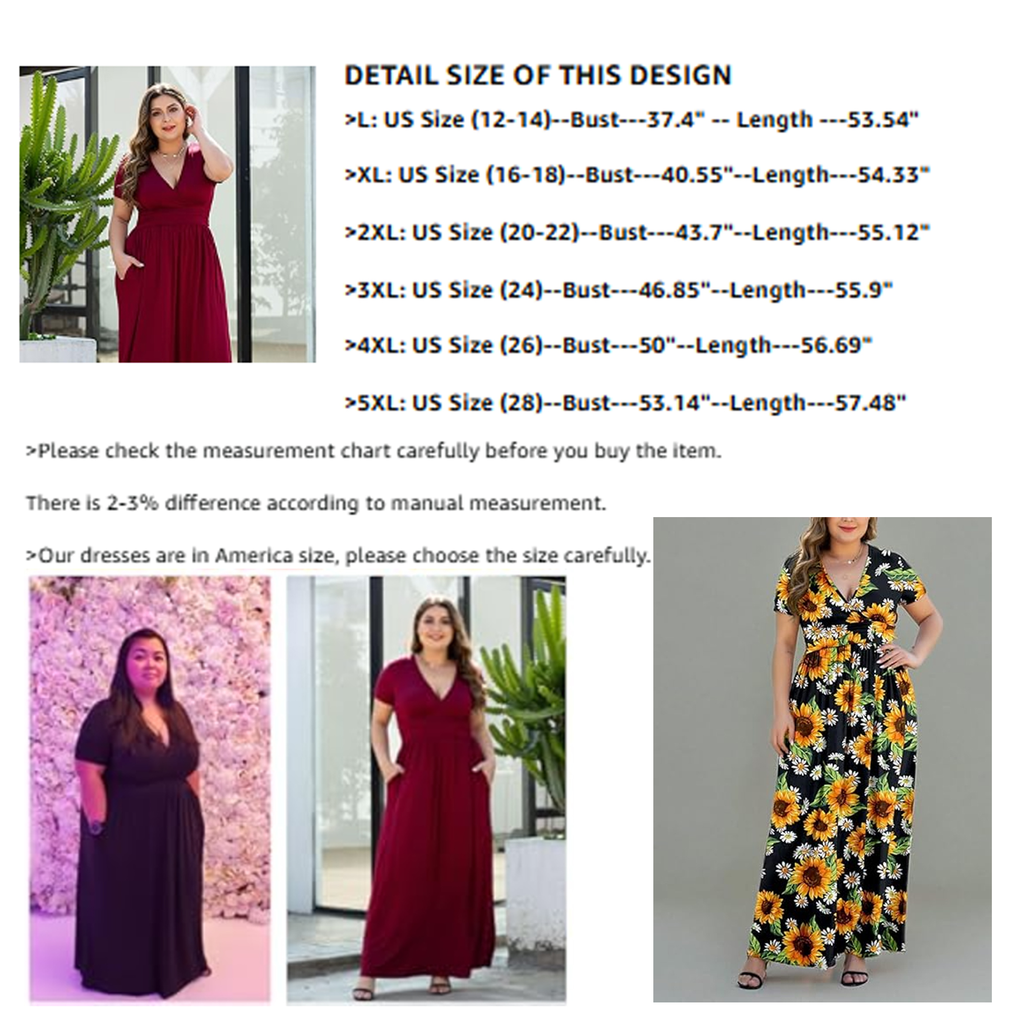 Aiyino Women's Plus Size Maxi Dress, Black photo 6