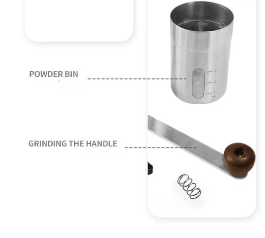 Manual Coffee Grinder with Conical Burr - Adjustable Stainless Steel Hand Crank Grinder for French Press, Espresso, Travel Camping