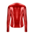 thumbnail image 5 of Metallic Tops for Women Long Sleeve Shimmer Disco Party T-Shirt Slim Going Out Club Sparkly Blouses Concert Outfit, 5 of 7