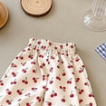 thumbnail image 4 of Avtoify Girls Pants Children's Small Print Loose Casual Versatile Wide Leg Cropped Pants Kids, 4 of 6