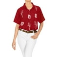 thumbnail image 2 of HAPPY BAY Women's Casual Hawaiian Short Sleeve Blouse Shirt Solid Blouses Button Up Dress Tops Tee Shirts T Shirts for Women XXL Red, Parrot, 2 of 4