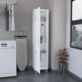 thumbnail image 6 of Xukmct Tall Storage Cabinet with 5 Shelf and Metal Handle, Pantry Cabinet for Living Room, Dining Room, Kitchen, White, 6 of 6