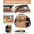 thumbnail image 2 of Artelaris Lunch Bag for Men Women, Dual Compartment Insulated Lunch Bag, Large Double Deck Leakproof Cooler Tote Bag with Side Pockets & Shoulder Strap Lunch Box for Picnic Work Camping Fishing, 2 of 8