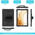 thumbnail image 2 of XYX Case for Samsung Galaxy Tab S7 FE 12.4 inch SM-T730/SM-T733/SM-T736B with 360 Degree Rotating, Hand Strap, Shoulder Strap, Black, 2 of 7