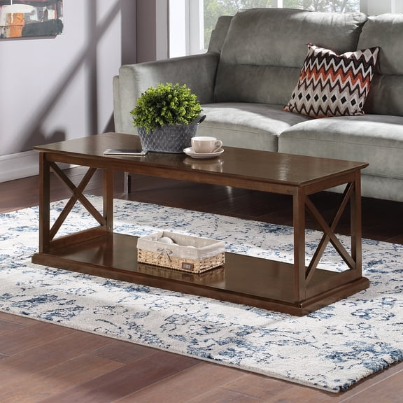 HomeStock City Sleek Coffee Table with Shelf