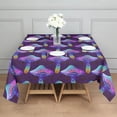 thumbnail image 3 of Colorful Mushroom Pattern Purple Pattern Square Tablecloth,Waterproof Square Table Cover,Wipeable Spillproof Washable Table Cover for Home Kitchen Party Decor 60"x60"(152x152cm), 3 of 6