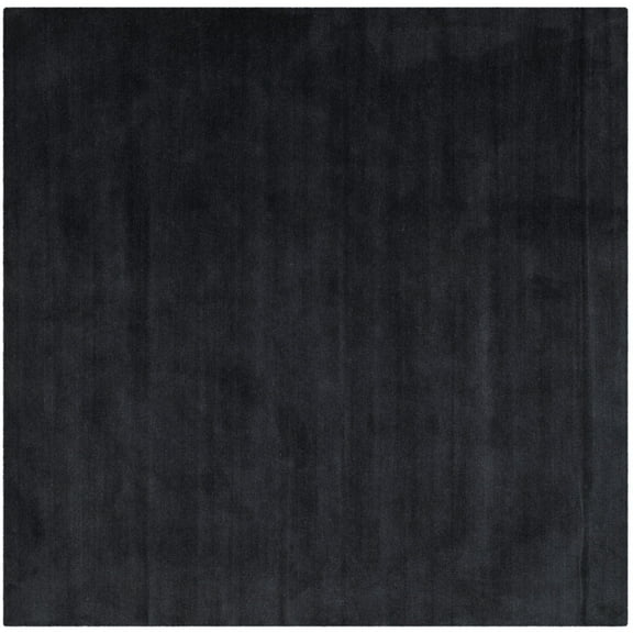 SAFAVIEH Himalaya Rachelle Solid Wool Area Rug, Black, 6' x 6' Square