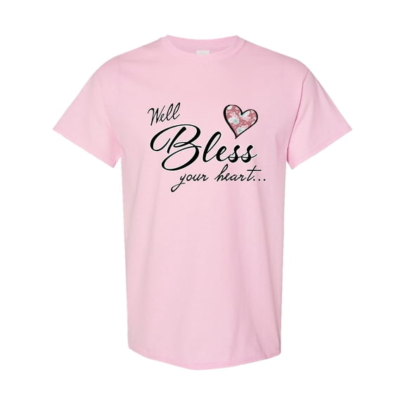 Inktastic Well Bless Your Heart with Floral Print T-Shirt