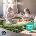 thumbnail image 4 of ODIKA 5'x7' Machine Washable Non-Slip Area Rug, Fairy Garden Moss Round Floral High Traffic Rug, Green, 87597, 4 of 7