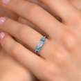 thumbnail image 4 of Gem Stone King 18K Rose Gold Plated Silver Lab Grown Diamond and Swiss Blue Topaz Engagement Ring for Women | 1.80 Cttw | Round 5MM | Gemstone April Birthstone | Size 8, 4 of 6