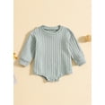 thumbnail image 2 of Bagilaanoe Newborn Baby Girl Boy Oversized Romper Sweatshirt Long Sleeve Ribbed Bodysuits Pullover 6M 12M 18M 24M Infant Casual Tee Tops, 2 of 8