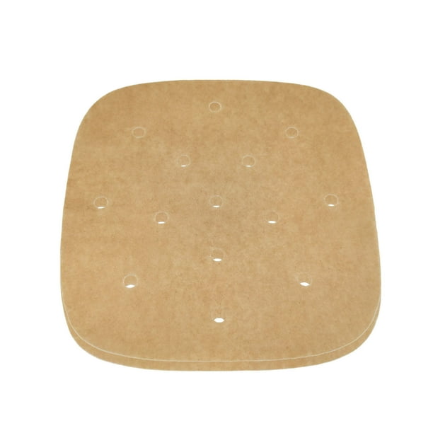 Fiudx Revestimientos para Freidoras (100 Unidades), Papel Antiadherente de Grado Alimenticio, Resistente Al Calor Hasta 230 °C, Diseño a Prueba de Aceite, Perfecto para Freidoras, Vaporeras y Moldes