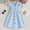 Blue, variant on Zecgelong Summer Toddler Girl Dress With Flutter Sleeves Checkered Button Front Dress For Kids Girls Summer Dresses Size 8 Years Blue