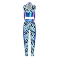 thumbnail image 6 of Haitryli Kids Girls 2-Piece Figure Skating Outfits Tassel Crop Top with Leggings for Gymnastic Performance Blue 8, 6 of 7