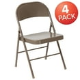 thumbnail image 2 of Flash Furniture Hercules Series Adult Size Double Braced Metal Folding Chairs, Set of 4, Beige, 2 of 14