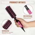 thumbnail image 4 of Unique Bargains Round Hair Brush Hair Brushes for Women Nylon Bristle Pins Round Brush Pink 10.04"x1.97", 4 of 6
