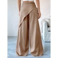 thumbnail image 6 of Women Wide Leg Baggy Flowy High Waisted Pants Loose Fit Casual Cozy Cute Y2k Trousers Khaki L, 6 of 7
