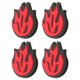 thumbnail image 3 of 4Pcs Tennis Racket Shock Absorbers Red Silicone Flame Design For Enhanced Grip Comfort During Training, 3 of 4