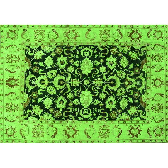 Ahgly Company Indoor Rectangle Persian Green Traditional Area Rugs, 4' x 6'