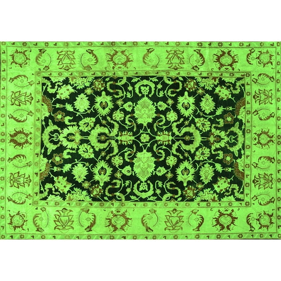 Ahgly Company Indoor Rectangle Persian Green Traditional Area Rugs, 5' x 7'