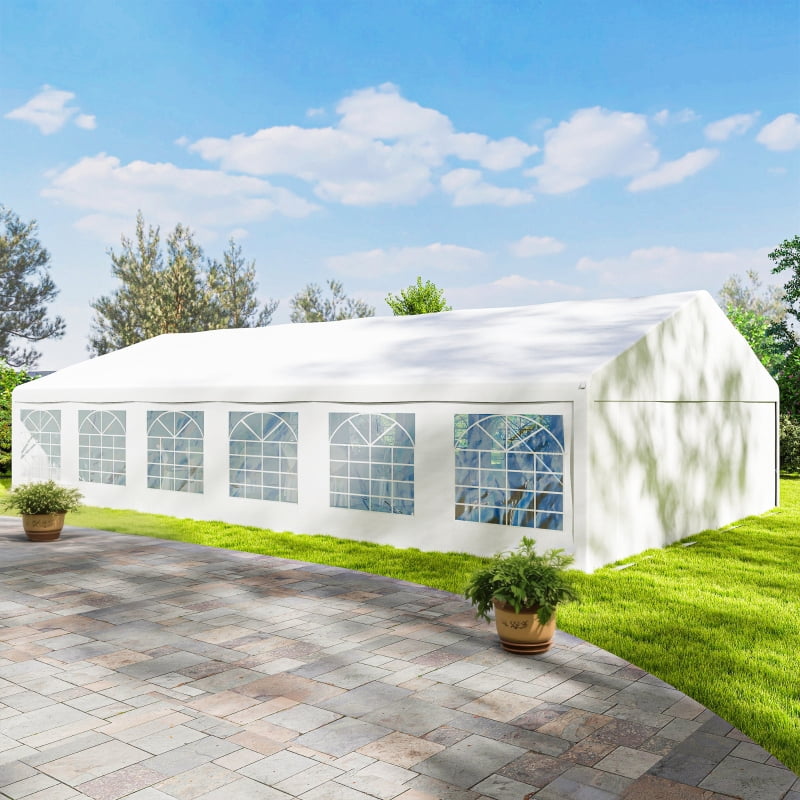 Alvantor Large Outdoor Carport Canopy Tent with Removable Sidewalls & Windows, Heavy Duty Party Shelter 23x39' White