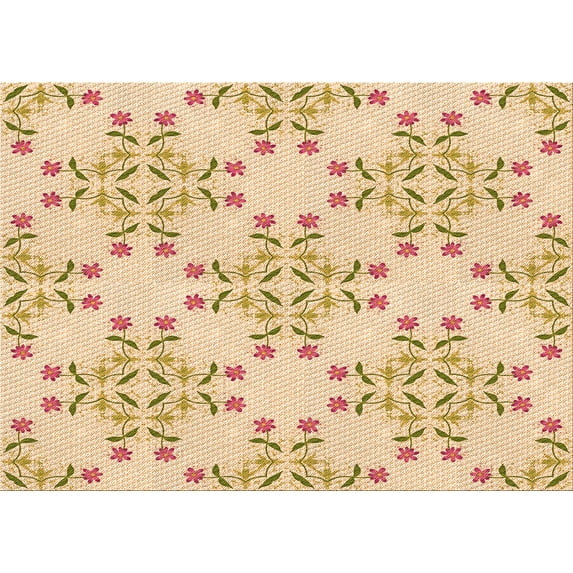 Ahgly Company Machine Washable Indoor Rectangle Transitional Golden Blonde Gold Area Rugs, 6' x 9'