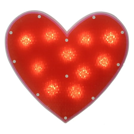 12" Lighted Valentine's Day Shimmering Red Heart Window Silhouette Decoration