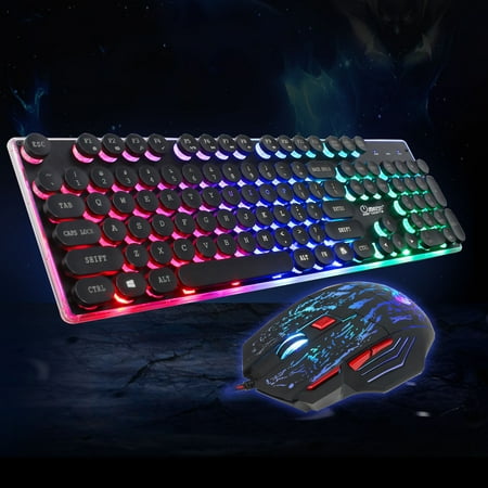 TSV Gaming J40 RGB Keyboard and Mouse Combo, Backlit RGB LED with Optical Gaming RGB Gaming Mouse, Backlit RGB LED,