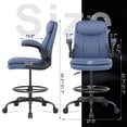 thumbnail image 2 of Silla de dibujo Misolant de cuero con altura ajustable y apoyabrazos abatibles, 2 of 6