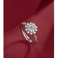 thumbnail image 5 of Eoncocoon  Ice Style 1 Carat  Moissanite Ring - Diamond-Cut Snowflake Engagement Ring for Her, 925 Sterling Silver 18K Platinum Plated,size Adjustable, 5 of 8